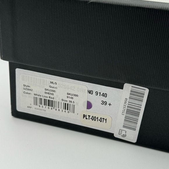 Gucci White And Red Leather Sling Back Heels (525942) Size 39.5 - Picture 3 of 17